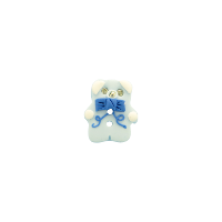 Bouton petit ours bleu ciel