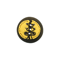 Bouton rond noir et ocre jaune 30mm