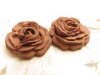 Bouton rose de 27mm marron