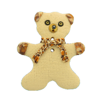 Bouton nounours beige Léopard