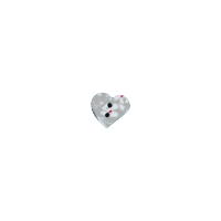 Bouton petit coeur Lin blanc