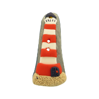 Bouton phare rouge et blanc