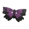 Bouton gros papillon noir et violet