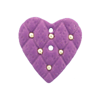 Bouton coeur violet