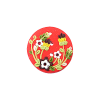 Bouton rond rouge bouquet de fleurs