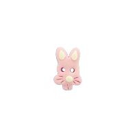 Bouton tête de lapin rose