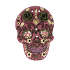 Bouton tête de mort mexicaine violette
