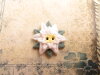 Bouton edelweiss vert et blanc