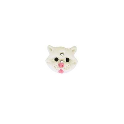 Bouton Fantaisie Cavertine Tete De Chat Blanc Bouton Fantaisie Cavertine Tete De Chat Blanc