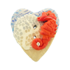 Bouton gros coeur fond de mer hippocampe