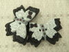 Bouton gros papillon noir et filament gris