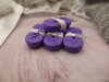 Bouton pelote de laine violette
