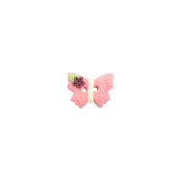 Bouton petit papillon rose