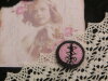 Bouton rond noir et rose 30mm