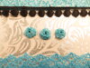 Bouton rose de 10mm marbré turquoise