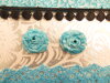 Bouton rose de 20mm marbré turquoise