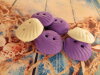 Bouton coquillage violet