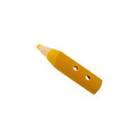 Bouton école crayon de couleur jaune