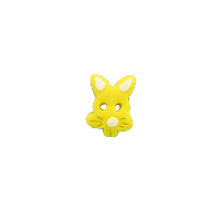 Bouton tête de lapin jaune