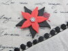 Déco fleur poinsettia rouge et noir
