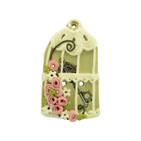Bouton cage Shabby chic beige