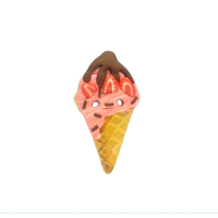 Bouton cornet de glace fraise