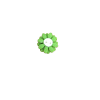 Bouton petite marguerite vert et coeur blanc