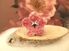 Bouton tige fleur brillante rose rhodonite