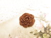 Bouton grosse rose 34mm marron