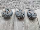 Bouton hippopotame gris