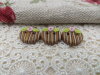 Bouton rond 13mm Shabby chic marron motif bois