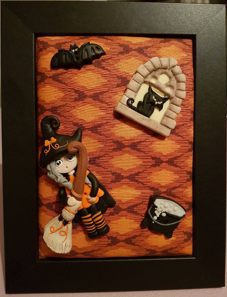 Cadre cliente avec serie de bouton Cavertine Halloween