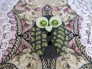Bouton chouette noire et Malachite