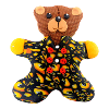 Bouton en forme de nounours marron pyjama léopard