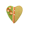 Bouton gros coeur vert Véronne