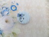 Bouton rond 18mm Shabby chic bleu