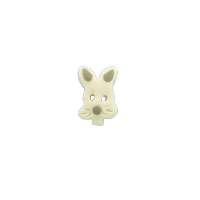 Bouton tête de lapin blanc