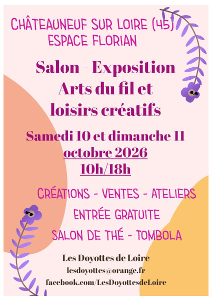 Salon-exposition Art du fil & loisirs cr�atifs, Ch�teauneuf-sur-Loire 2026