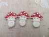 Bouton champignon blanc et chapeau rouge