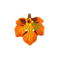 Bouton feuille d'automne orange