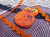 Bouton grosse chouette orange motif Coralie