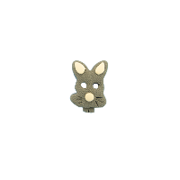 Bouton tête de lapin gris