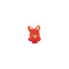 Bouton tête de lapin rouge