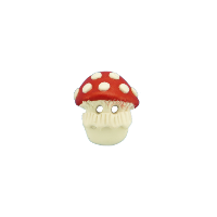 Bouton champignon rouge et blanc