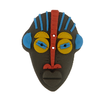 Bouton masque africain ovale