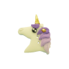 Bouton tête de licorne violette
