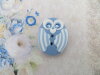 Bouton chouette Shabby chic bleu