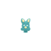 Bouton tête de lapin turquoise