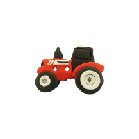 Bouton tracteur rouge Massey Ferguson