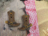 Bouton bottes de cowboy marrons